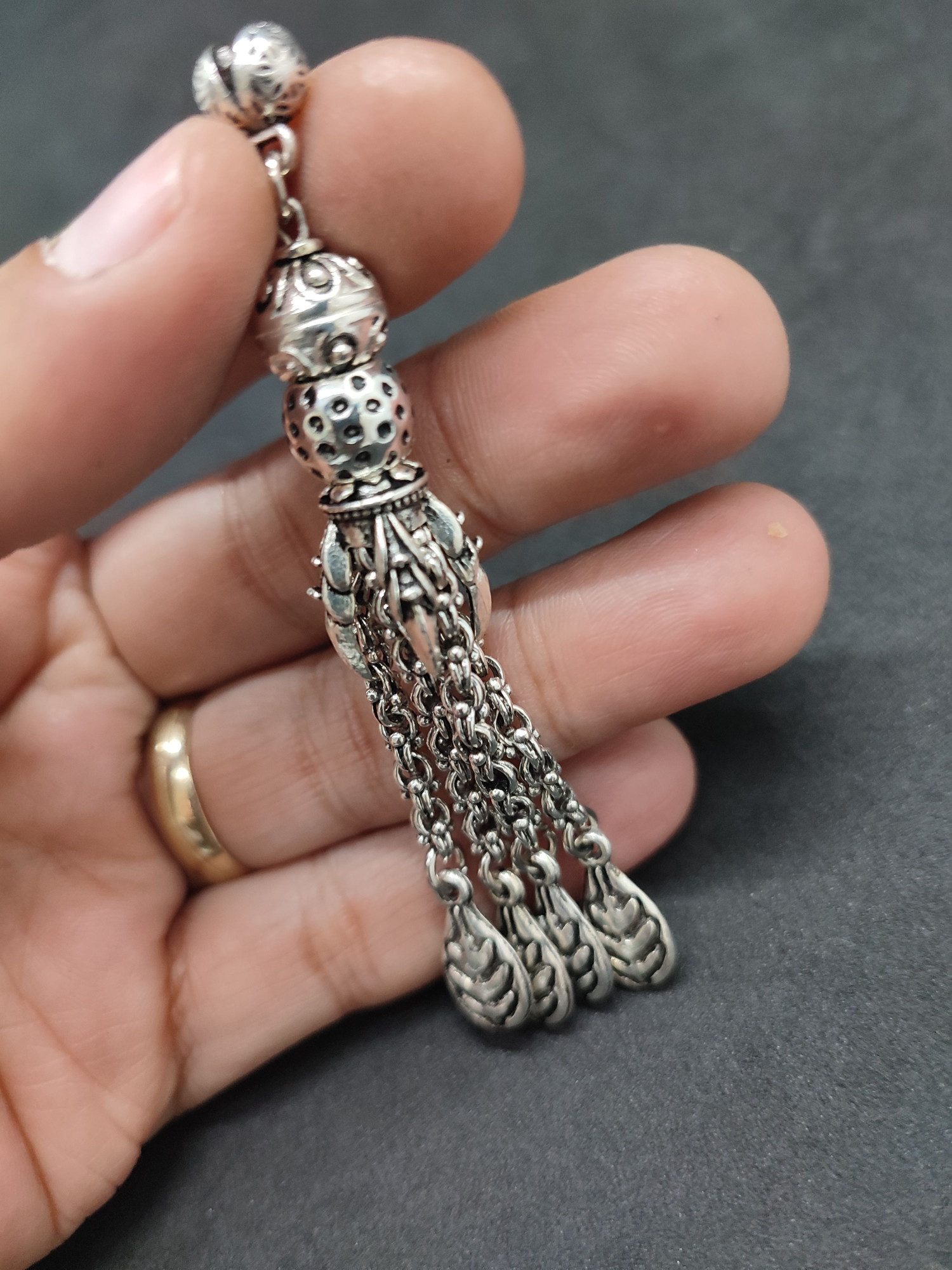 475 Ayar Gümüş Tesbih Püskülü 1084 küçük resim 3