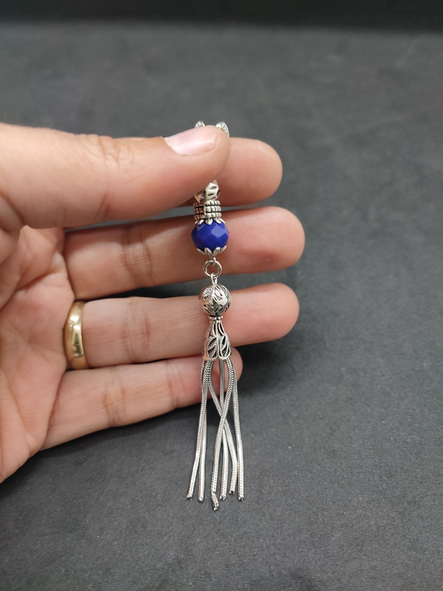 475 Ayar Gümüş Tesbih Püskülü 1090 küçük resim 2