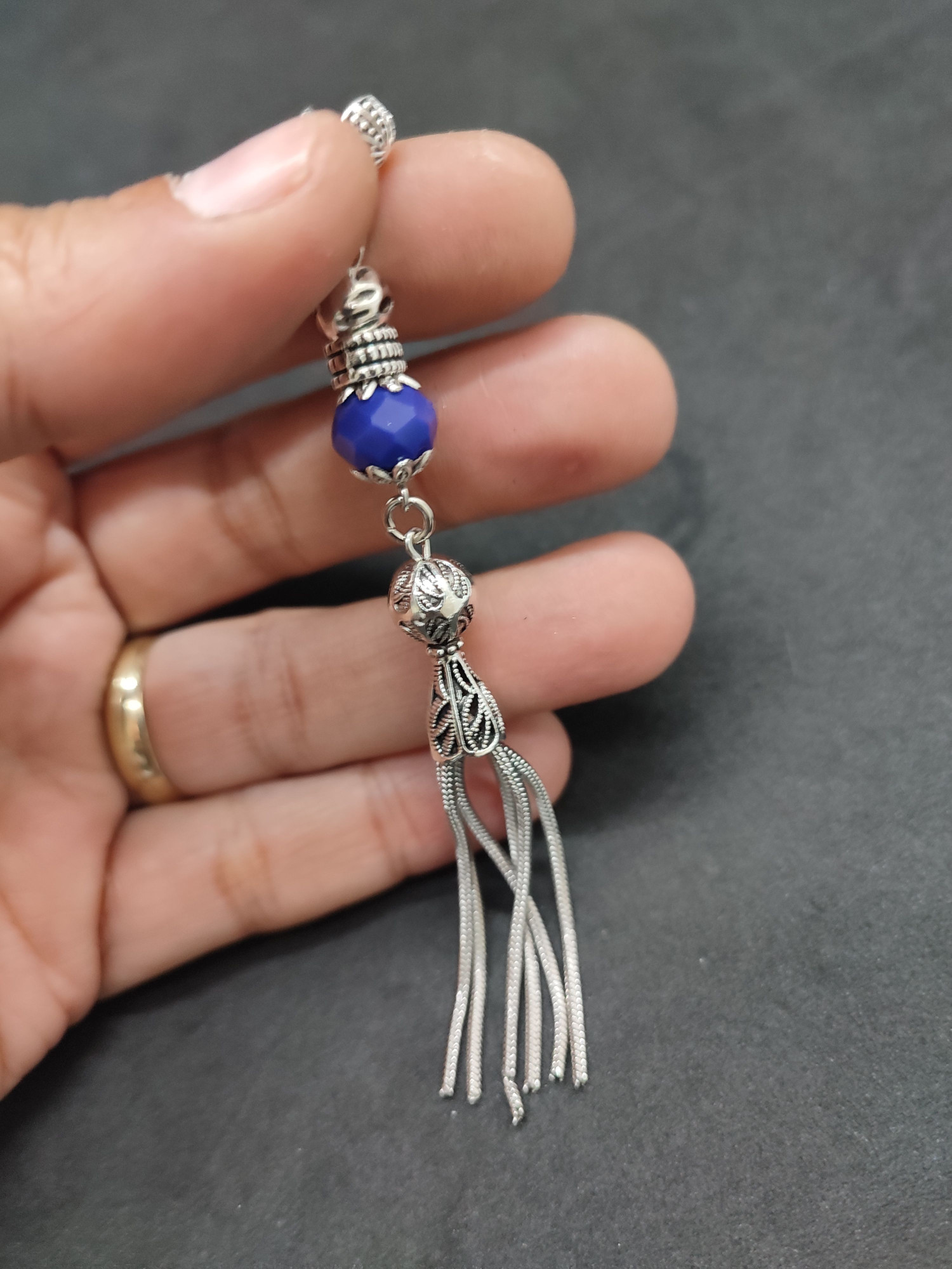 475 Ayar Gümüş Tesbih Püskülü 1090 küçük resim 3