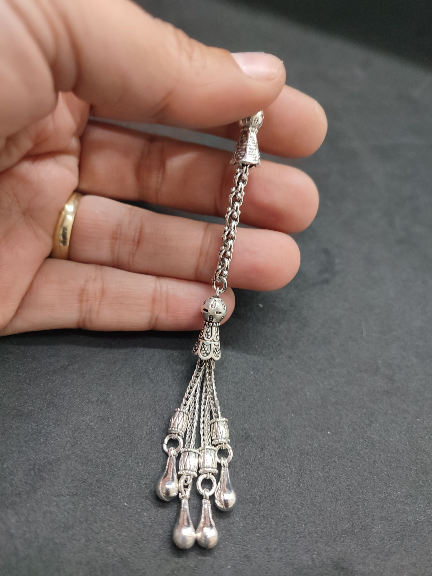 475 Ayar Gümüş Tesbih Püskülü 1092 küçük resim 2