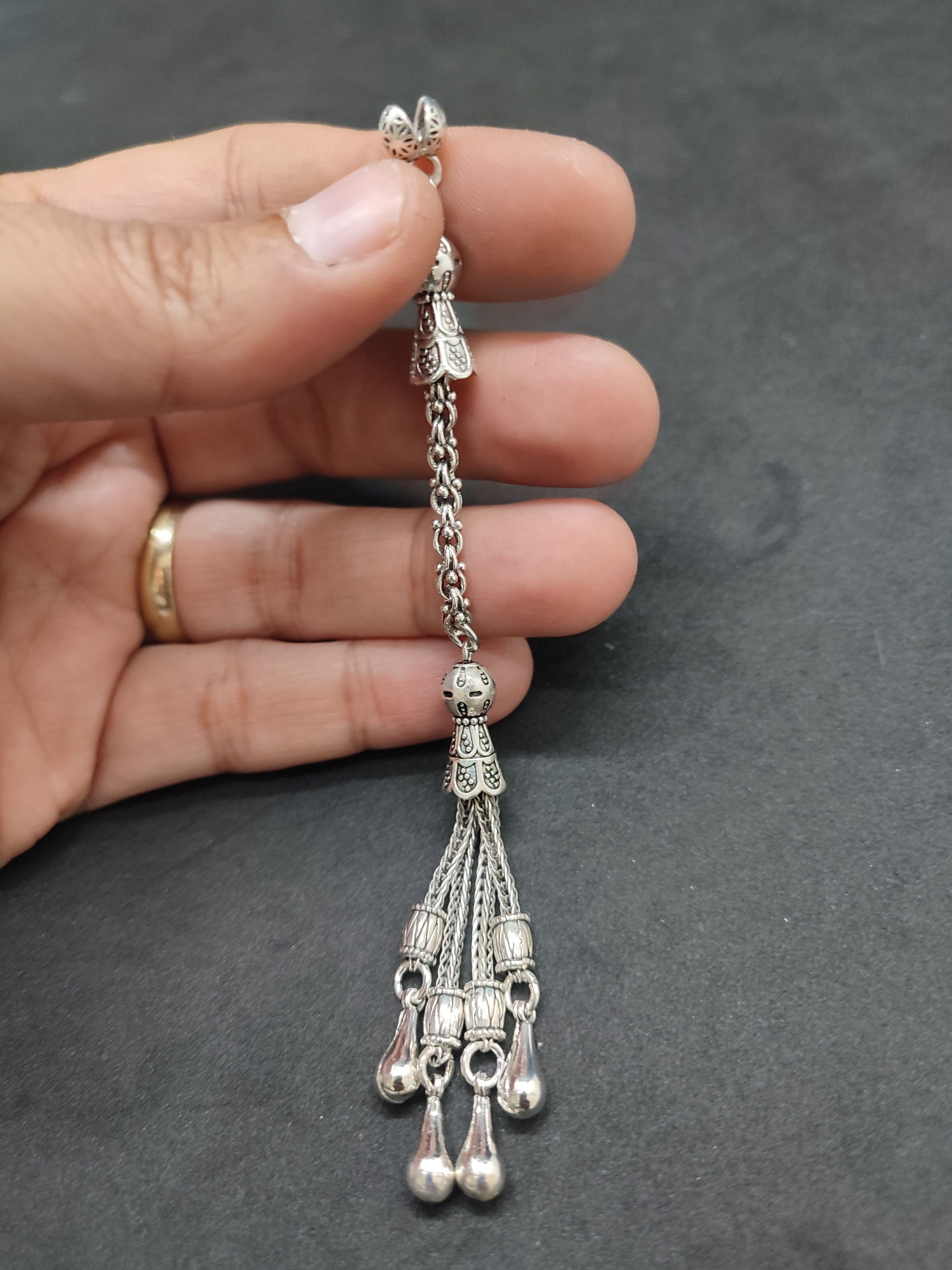 475 Ayar Gümüş Tesbih Püskülü 1092 küçük resim 3