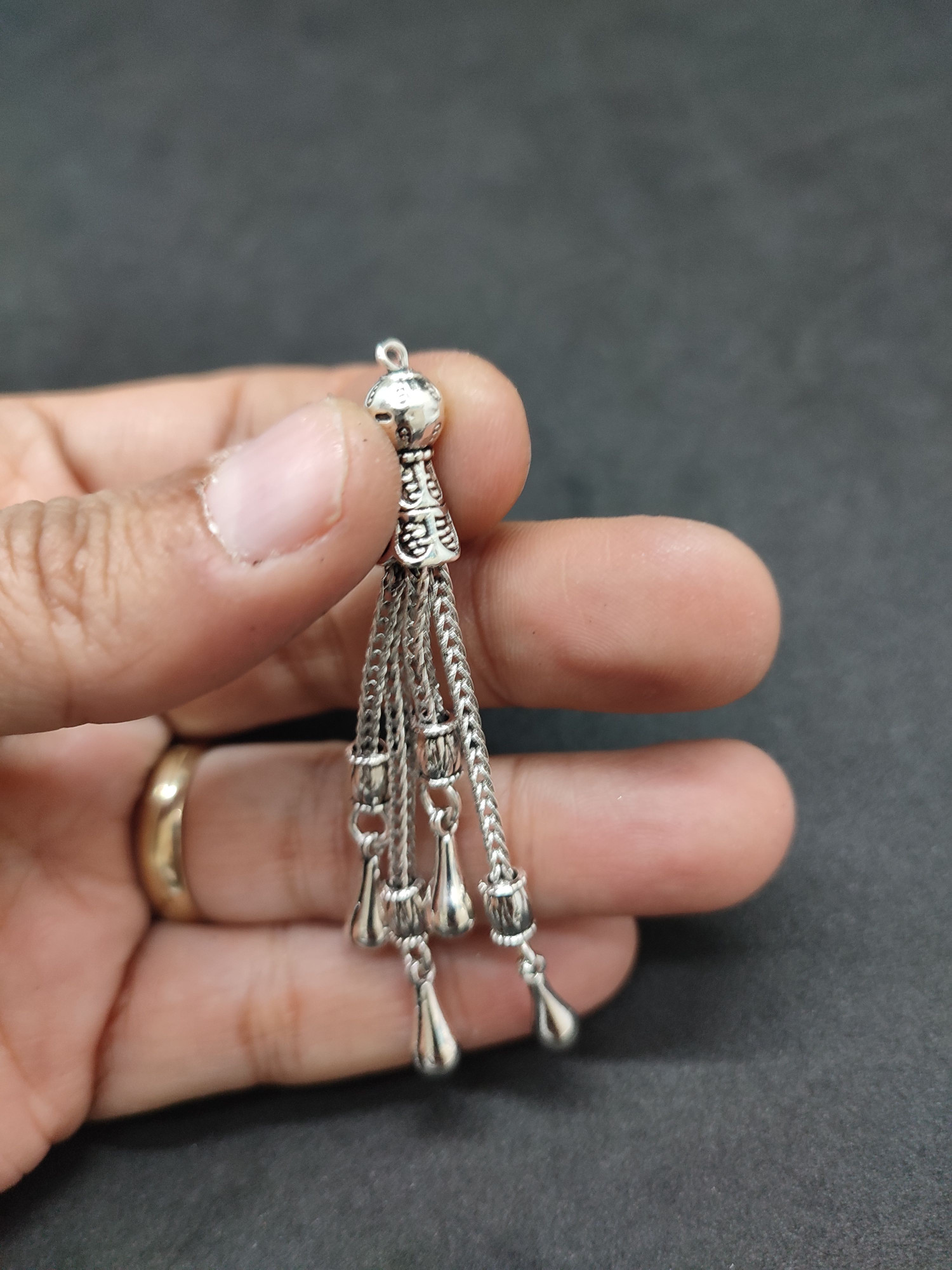 475 Ayar Gümüş Tesbih Püskülü 1094 küçük resim 3