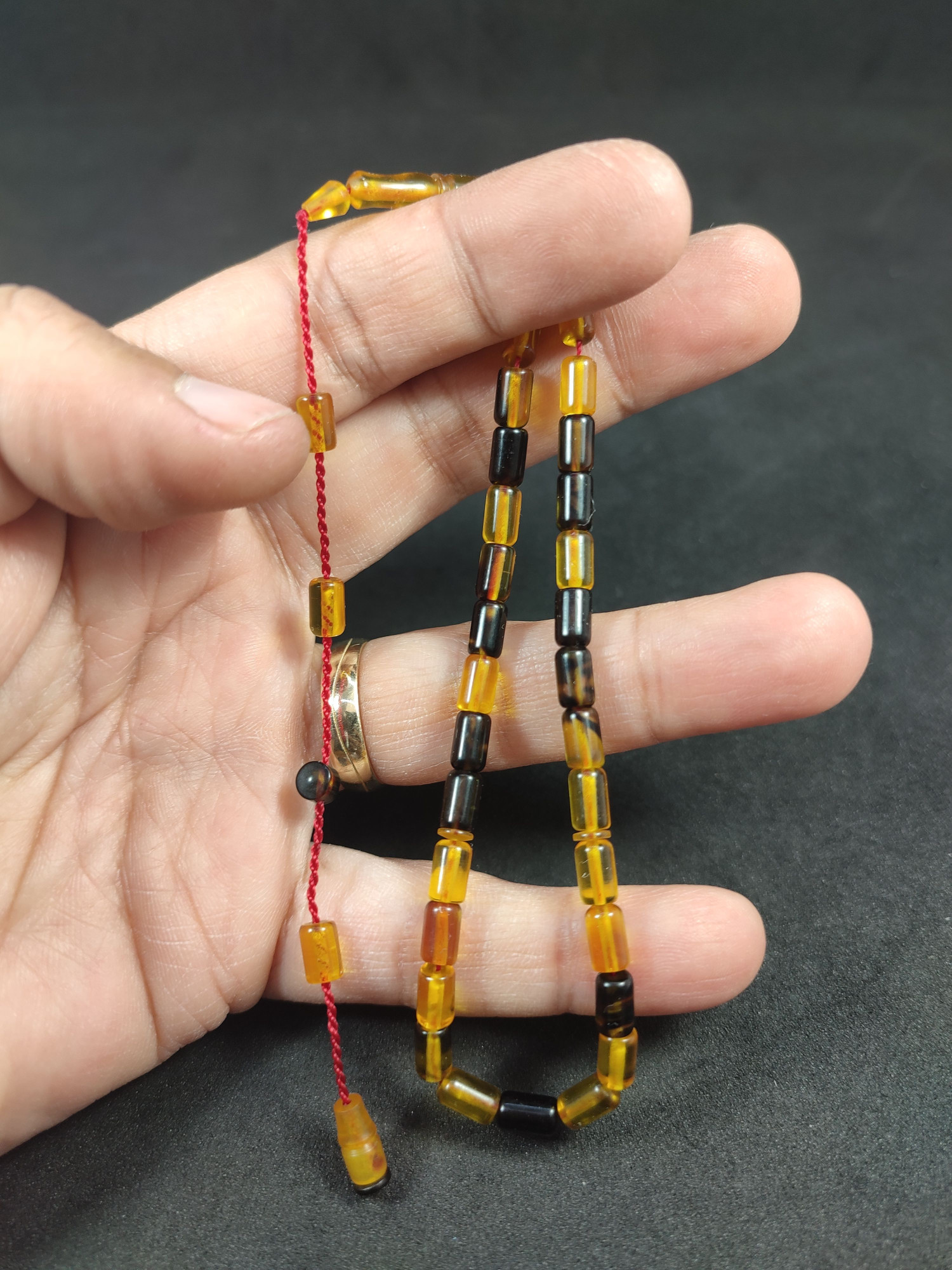Akif Karasapan Usta Eseri Bilek Boy (Küçük Boy) Kesme Model Sıkma Kehribar Sertifikalı 9855 küçük resim 2