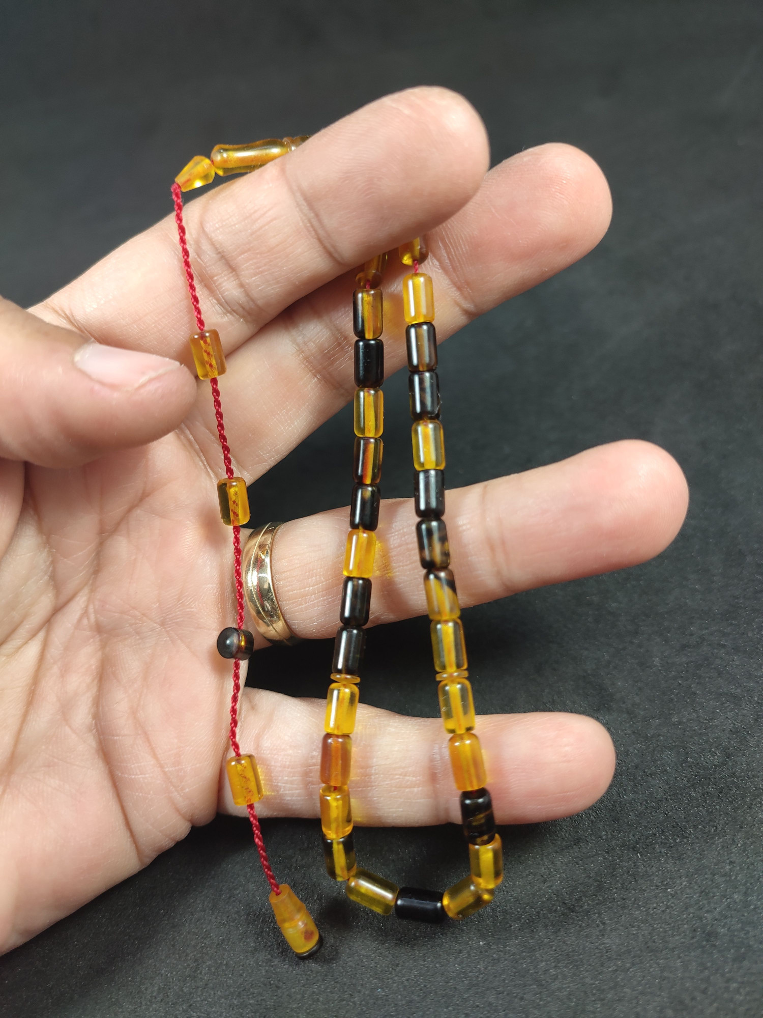 Akif Karasapan Usta Eseri Bilek Boy (Küçük Boy) Kesme Model Sıkma Kehribar Sertifikalı 9855 küçük resim 4
