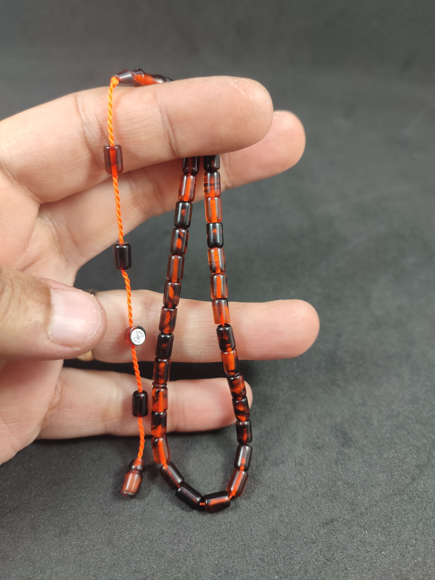 İsmail Karasapan Usta Eseri Bilek Boy (Küçük Boy) Kesme Model Zar Kehribar Sertifikalı 9859 küçük resim 3