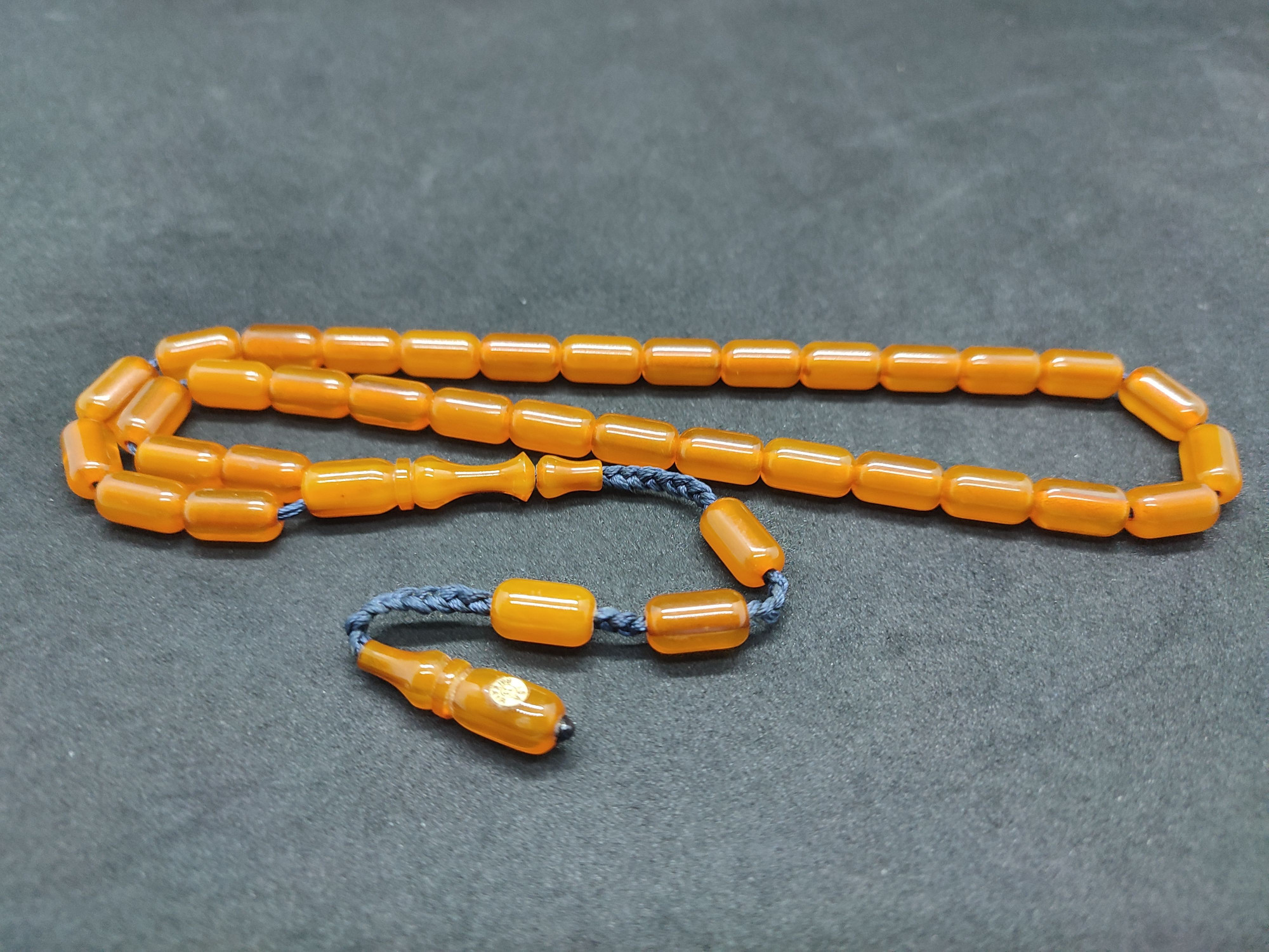 İsa Balkaya Usta Eseri Çift Parça İmame Eski Usul Havşalı Eski Sıkma Kehribar Sertifikalı 9915 küçük resim 2