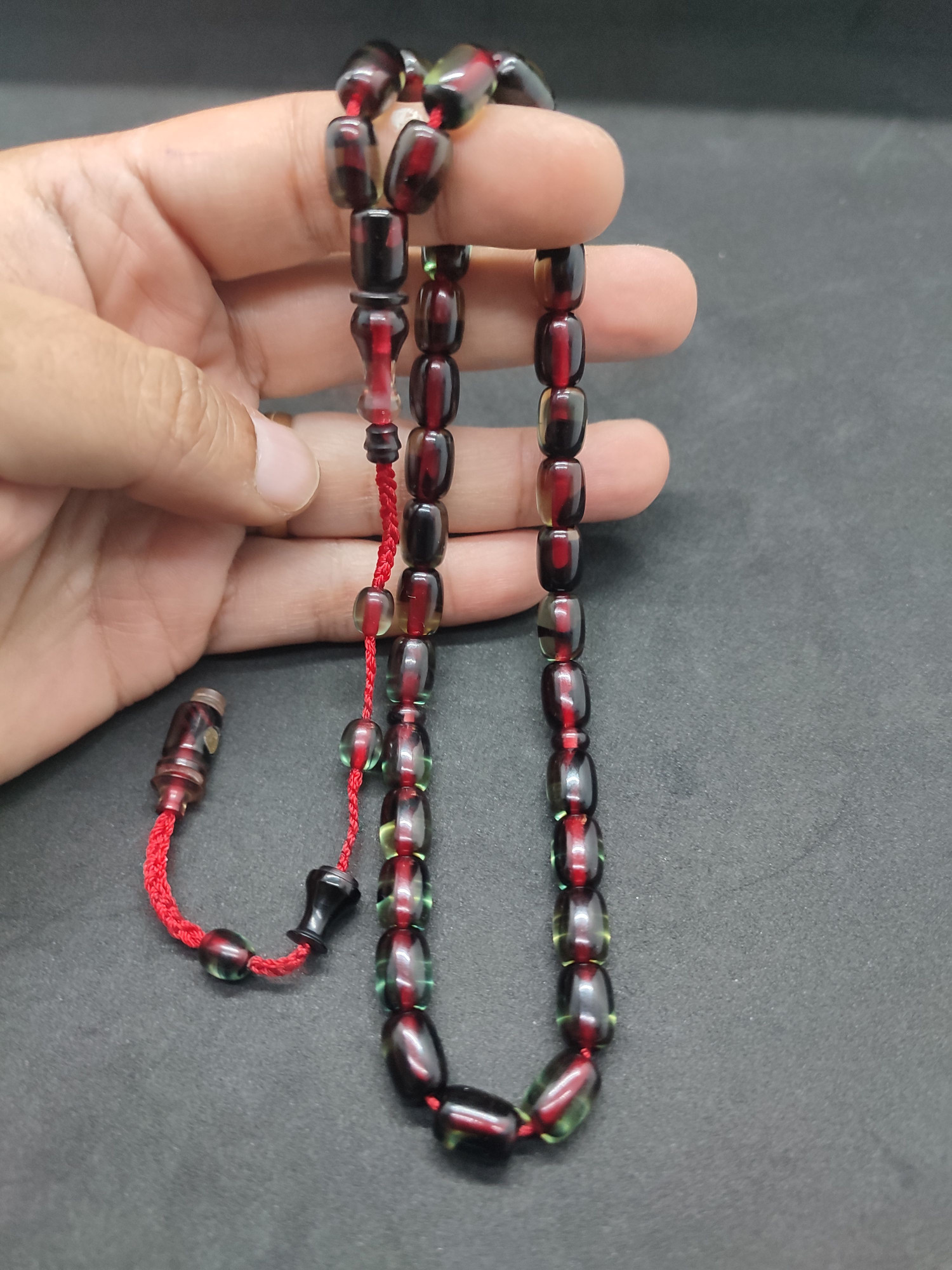 İsa Balkaya Usta Eseri Çift Parça İmame Eski Usul Havşalı Eski Sıkma Kehribar Sertifikalı 9924 küçük resim 5