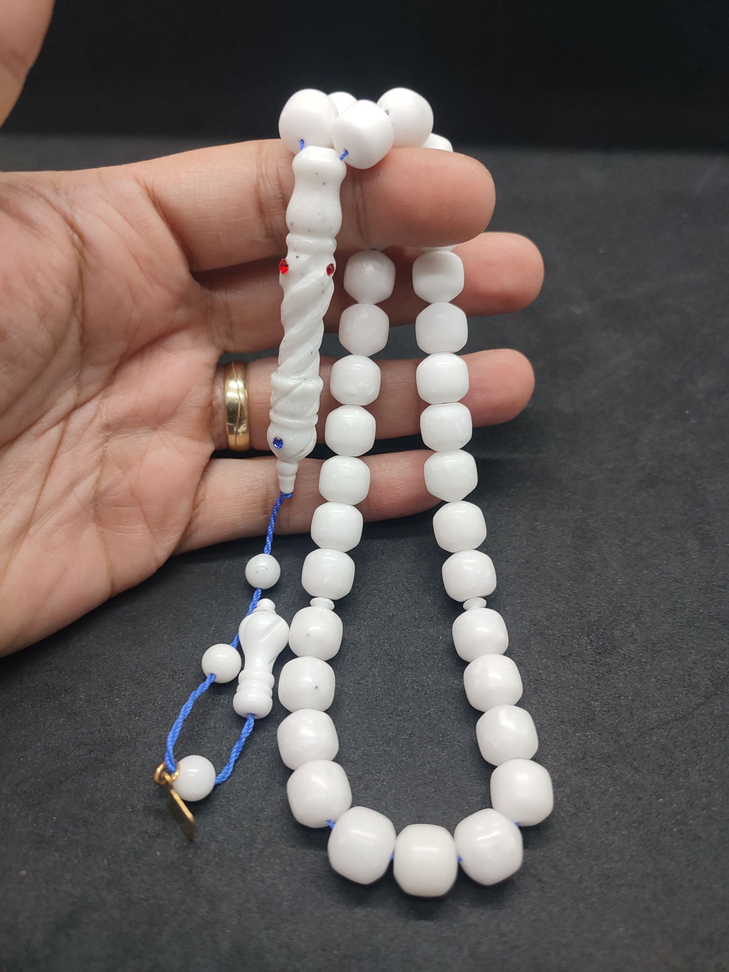 İskeçeli Cemil Usta Eseri Kar Beyazı Corian Mermer Sertifikalı 10037 küçük resim 4