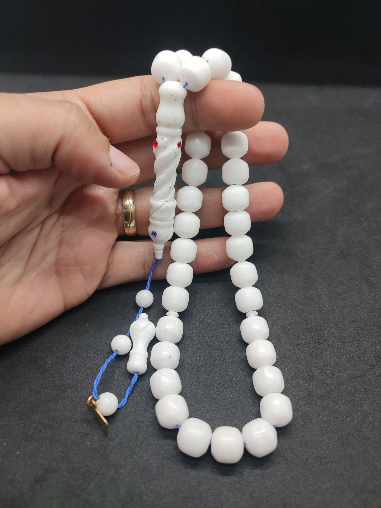 İskeçeli Cemil Usta Eseri Kar Beyazı Corian Mermer Sertifikalı 10037 küçük resim 5