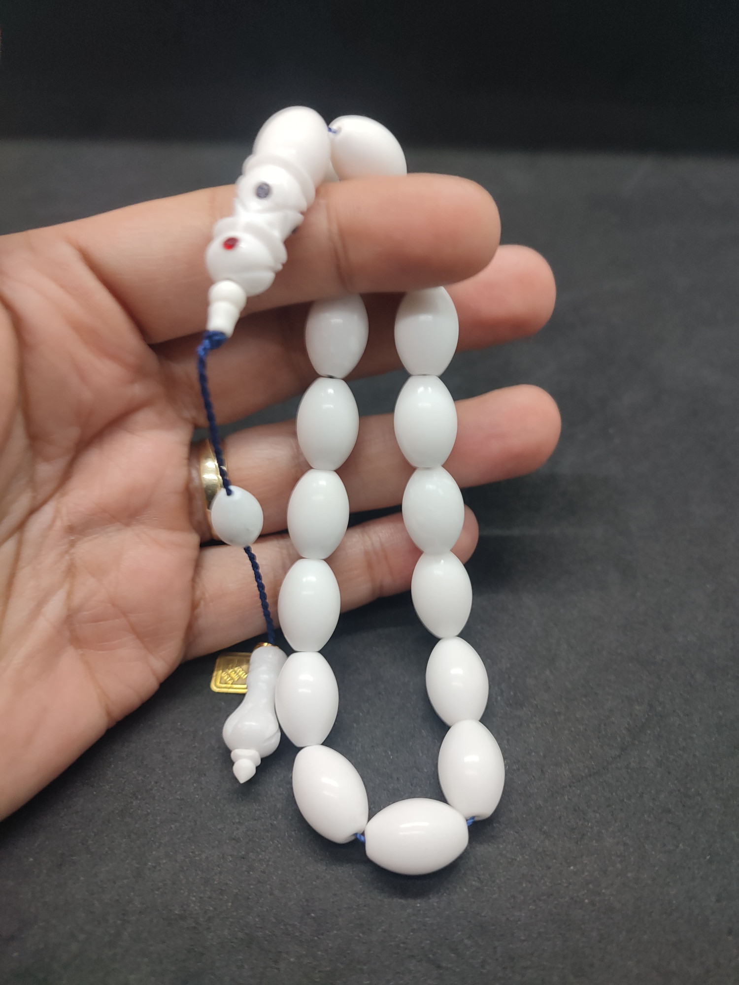 İskeçeli Cemil Usta Eseri Kar Beyazı Maskot Corian Mermer Sertifikalı 10038 küçük resim 3