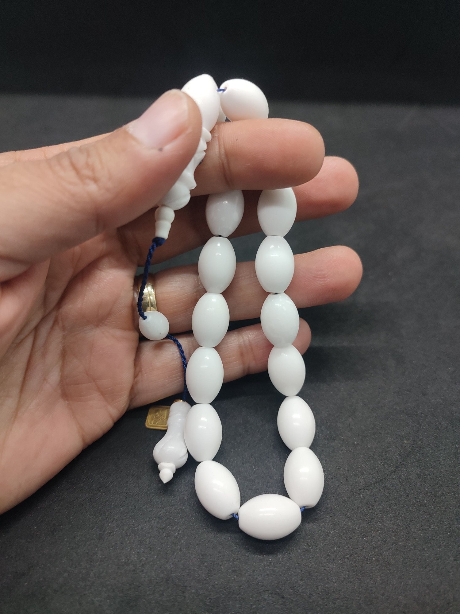 İskeçeli Cemil Usta Eseri Kar Beyazı Maskot Corian Mermer Sertifikalı 10038 küçük resim 5