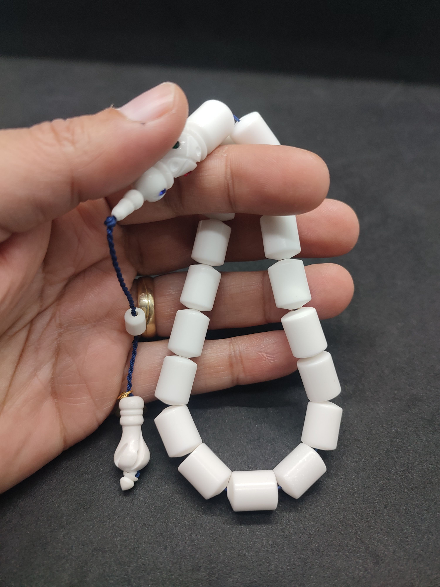 İskeçeli Cemil Usta Eseri Kar Beyazı Maskot Corian Mermer Sertifikalı 10039 küçük resim 5