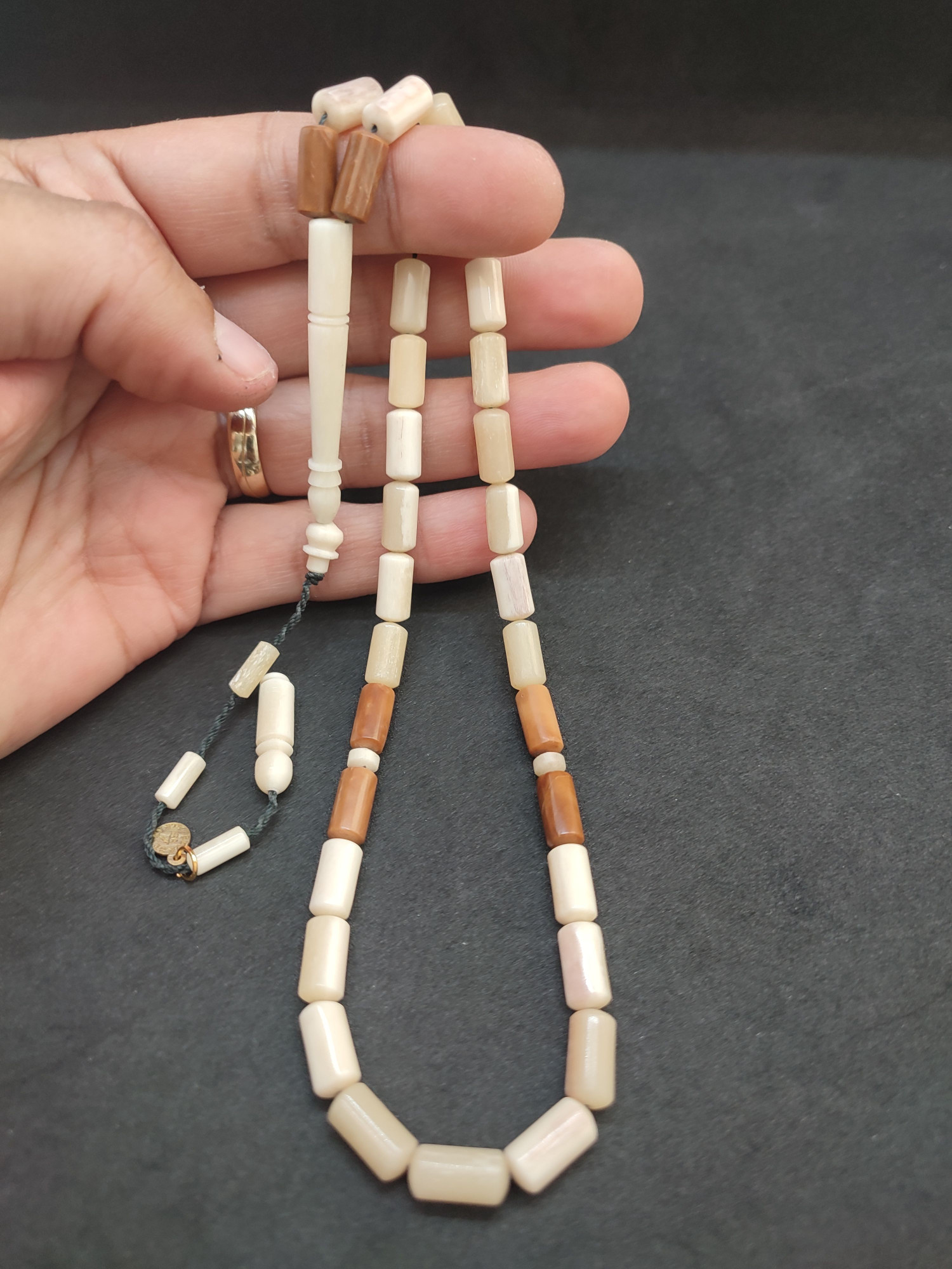 Şevket Alkan Usta Eseri Kuka Kombinli Naturel Balina Kemiği Sertifikalı 10064 küçük resim 5