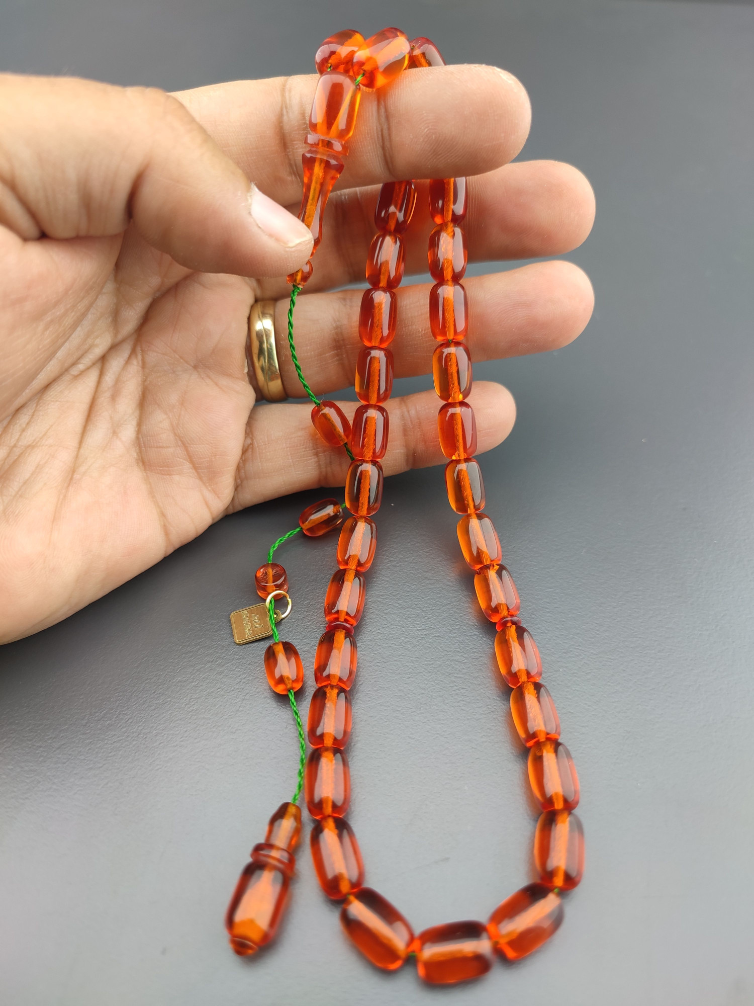 Ali Baba Usta Eseri Renginin Zirvesi 2 Kat Cilalı Yemen Zar Kehribar Sertifikalı 10208 küçük resim 5
