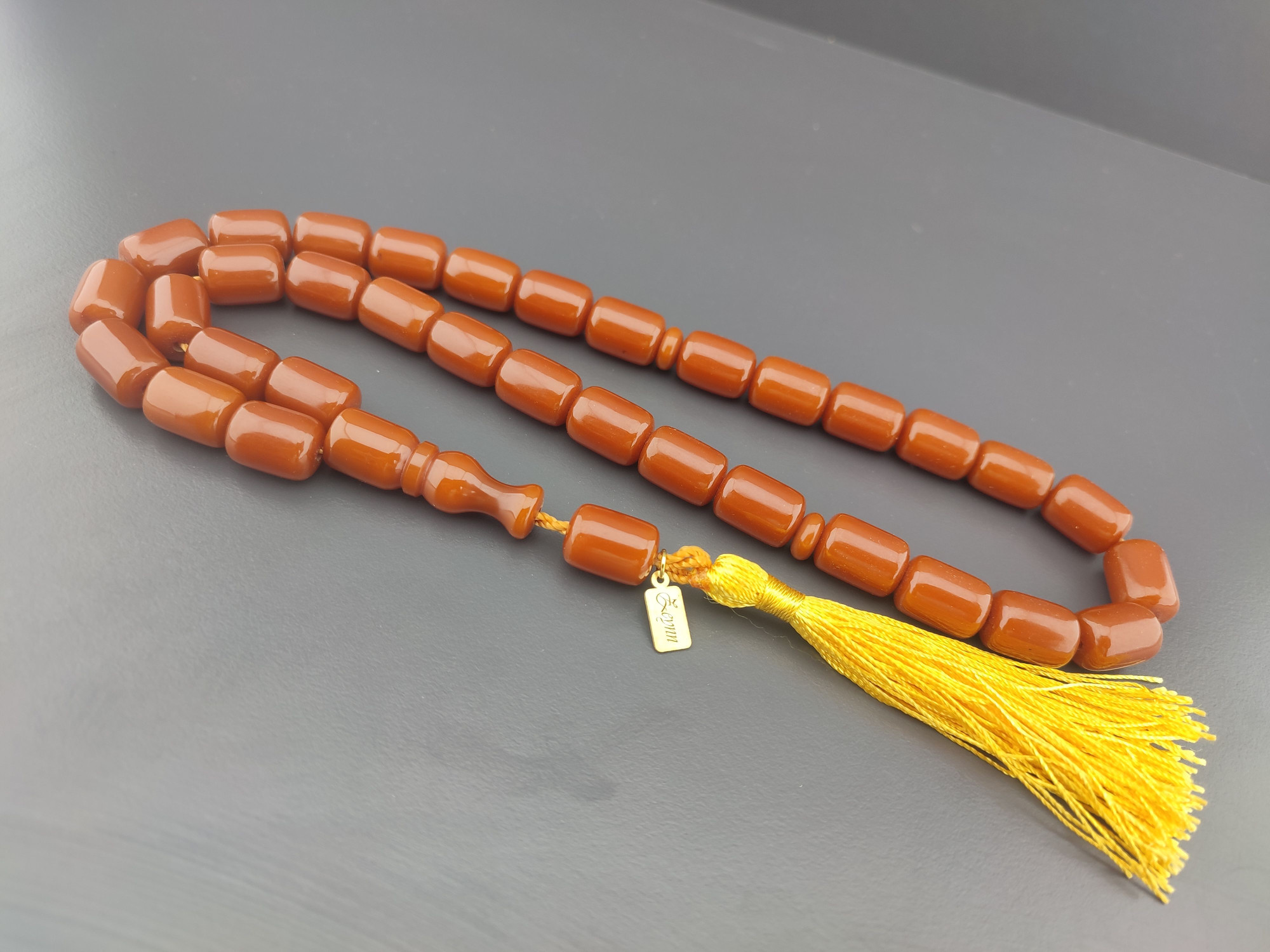Zeyn Usta Eseri Çift Zımpara Çift Cila İri Boy Sıkma Kehribar Sertifikalı 10363 küçük resim 3