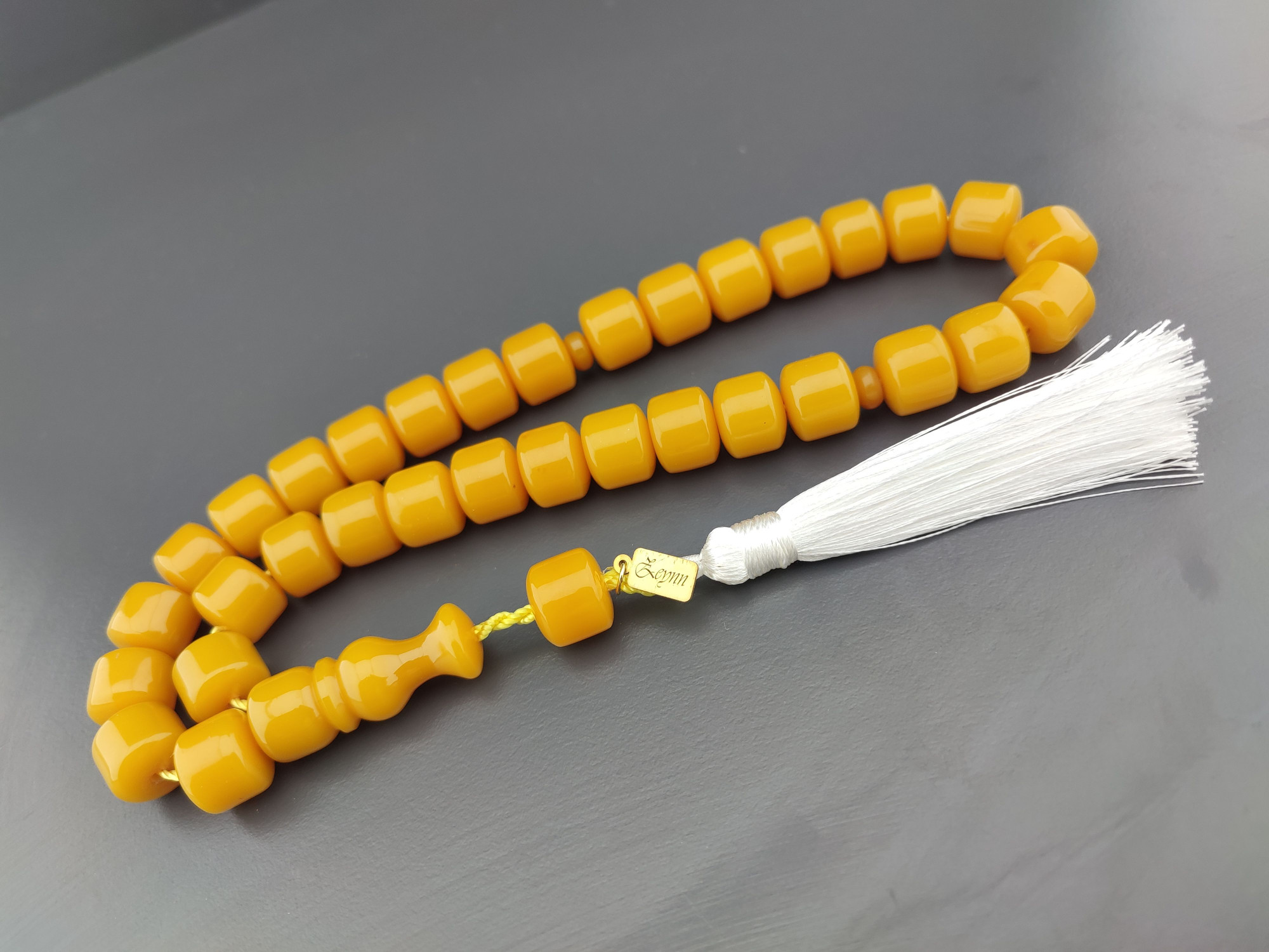 Zeyn Usta Eseri Çift Zımpara Çift Cila İri Boy Sıkma Kehribar Sertifikalı 10380