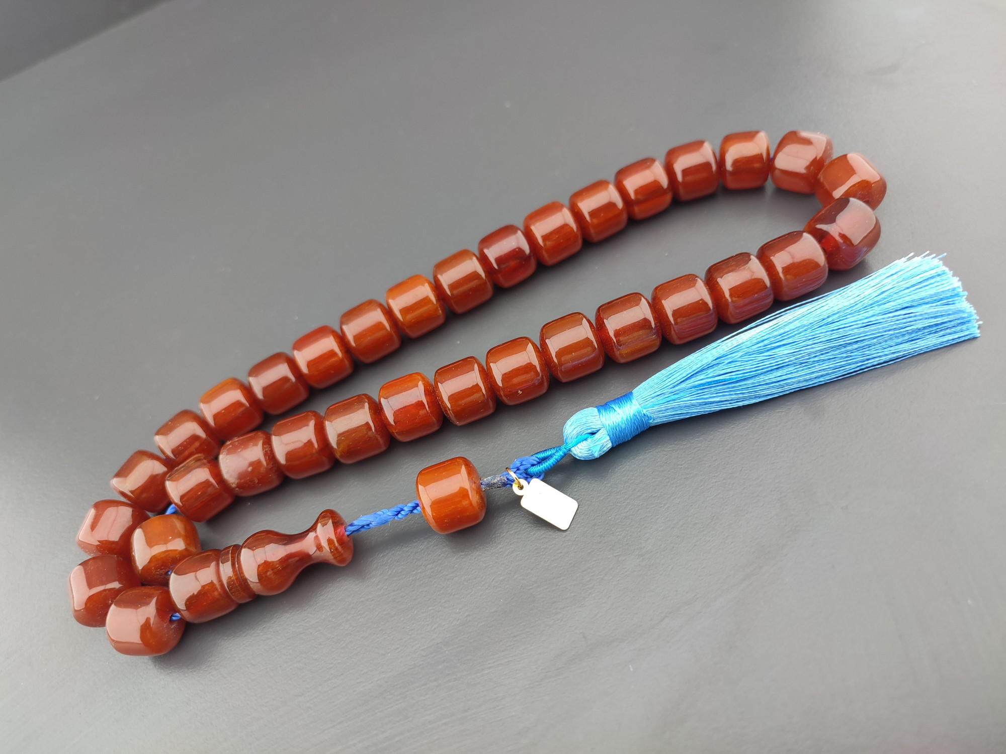 Zeyn Usta Eseri Çift Zımpara Çift Cila İri Boy Sıkma Kehribar Sertifikalı 10383