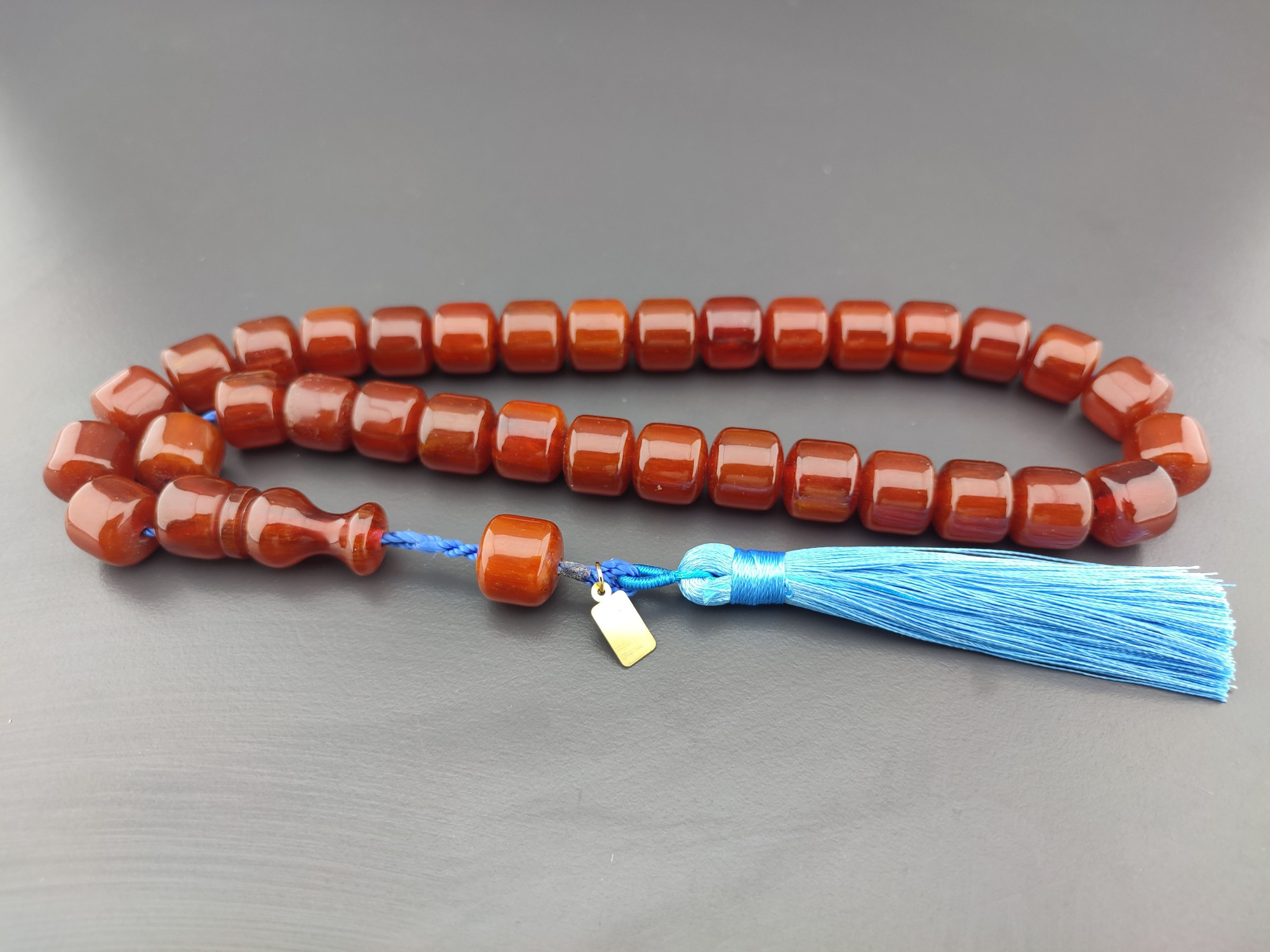 Zeyn Usta Eseri Çift Zımpara Çift Cila İri Boy Sıkma Kehribar Sertifikalı 10383 küçük resim 2
