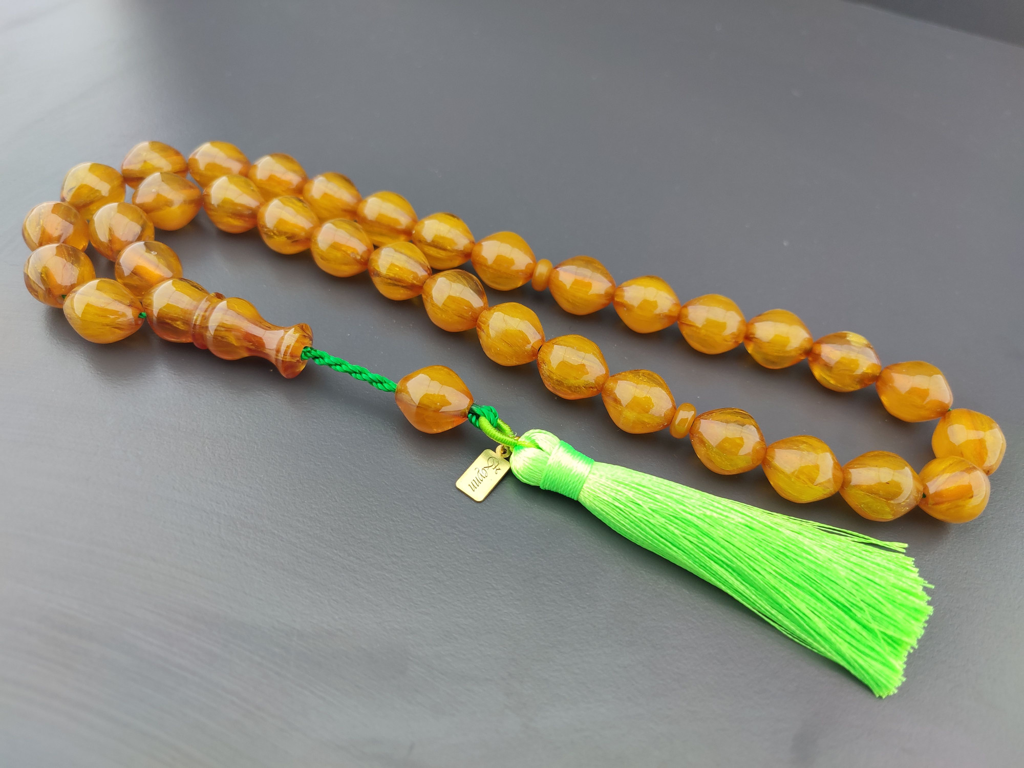 Zeyn Usta Eseri Çift Zımpara Çift Cila İri Boy Sıkma Kehribar Sertifikalı 10384 küçük resim 3