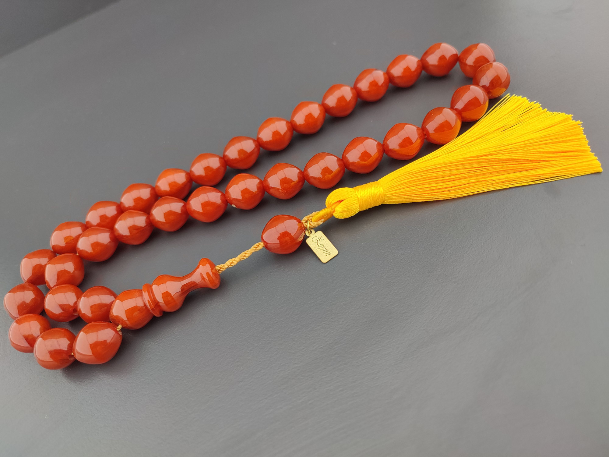 Zeyn Usta Eseri Çift Zımpara Çift Cila İri Boy Sıkma Kehribar Sertifikalı 10386 küçük resim 2