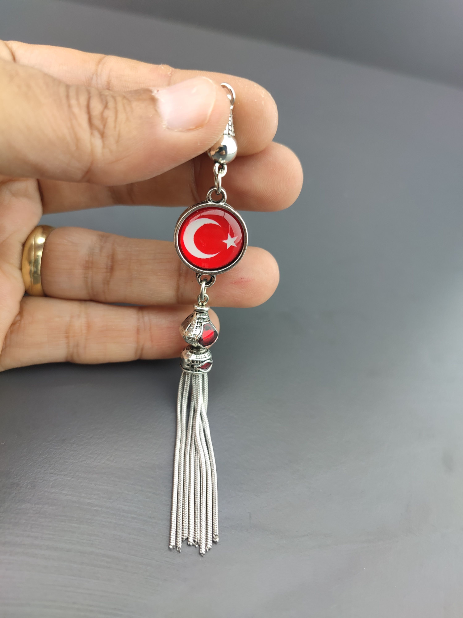 475 Ayar Gümüş Tesbih Püskülü BLK2032 küçük resim 2