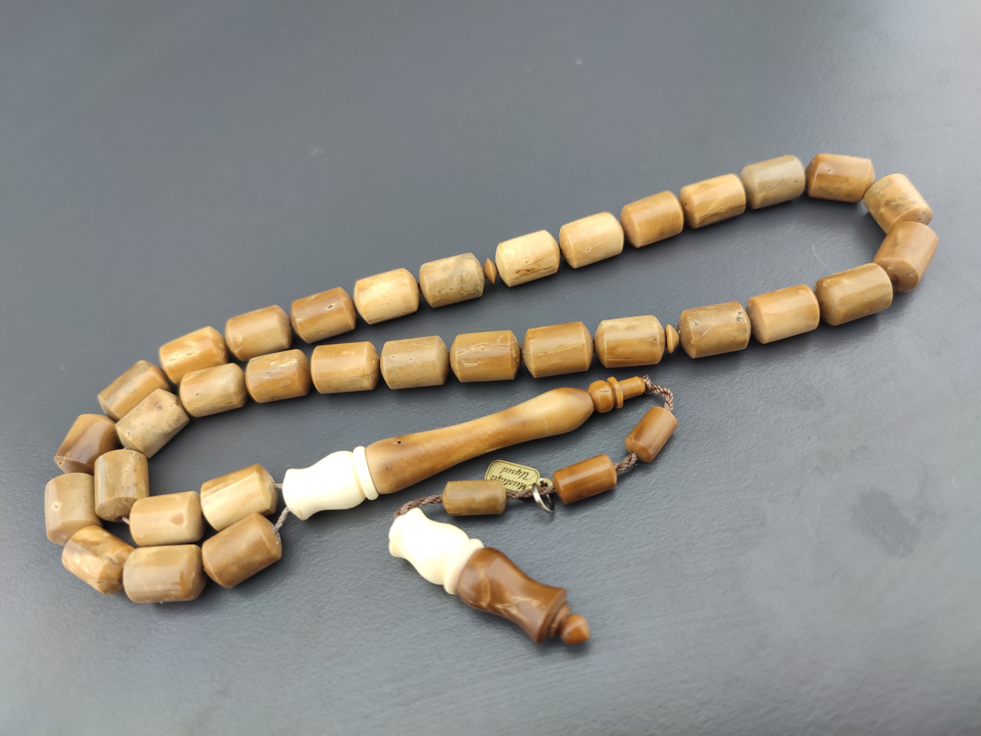 Mustafa Uysal Usta Eseri Fransız Galalit Kombinli Naturel Kuka Sertifikalı 10430 küçük resim 2